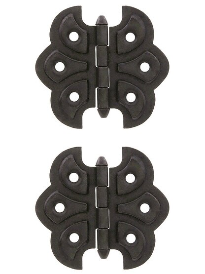 Pair of Victorian Butterfly Cabinet Hinges - 2 1/4 inch H x 2 3/8 inch W in Oil Rubbed Bronze.